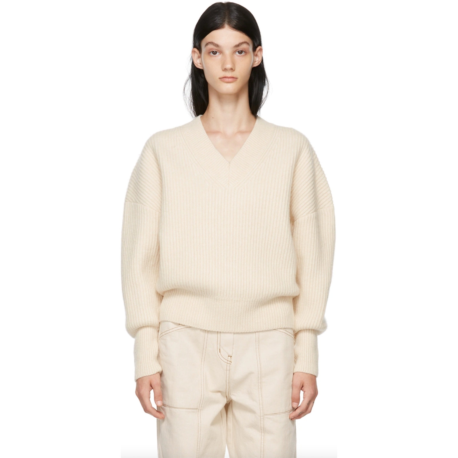 Lvir Off-White Wool Volume Sweater
